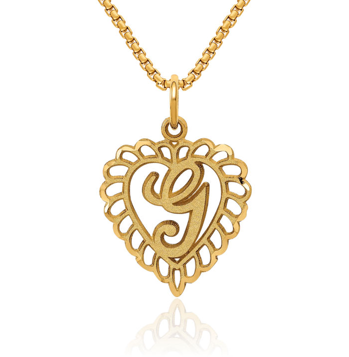 10K Solid Yellow Gold Dainty Letter G Initial Name Monogram Necklace Chain Pendant Charm