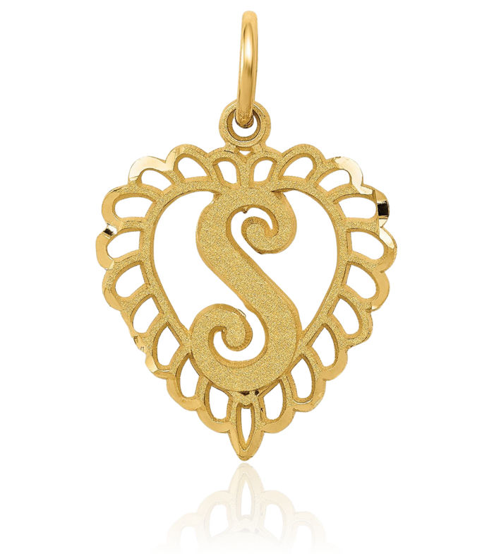 10K Solid Yellow Gold Dainty Letter S Initial Name Monogram Necklace Chain Pendant Charm