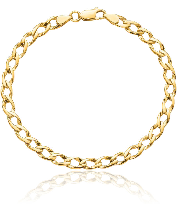 10K Solid Yellow Gold Link Chain Bracelet