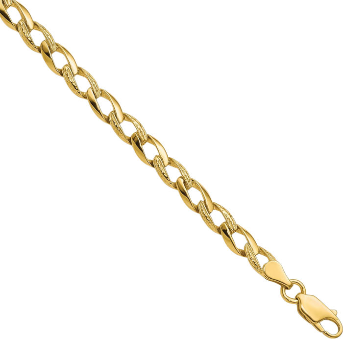 10K Solid Yellow Gold Link Chain Bracelet