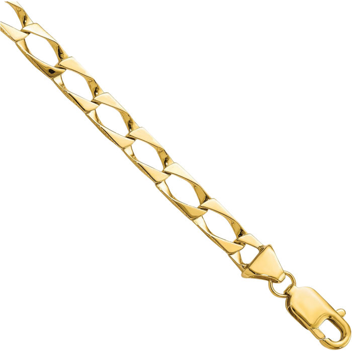 10K Solid Yellow Gold Link Chain Bracelet