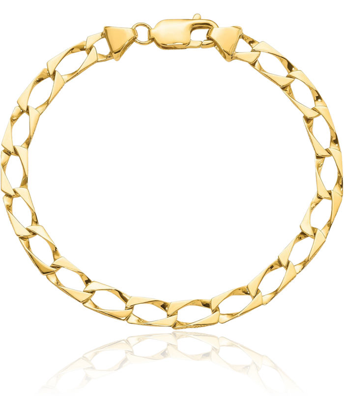 10K Solid Yellow Gold Link Chain Bracelet