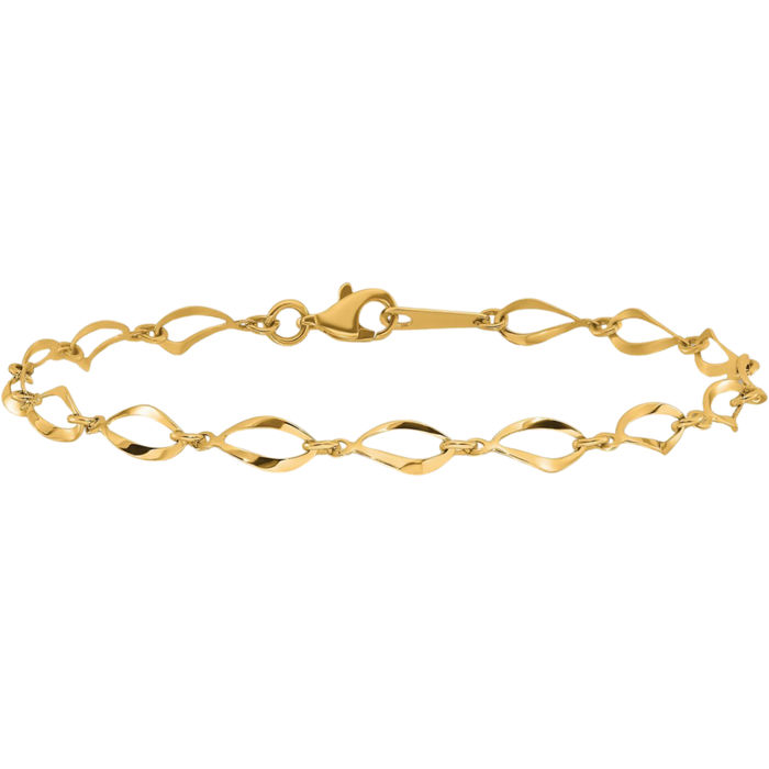 10K Solid Yellow Gold Link Chain Bracelet