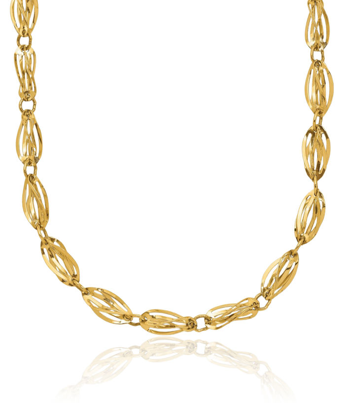 10K Solid Yellow Gold Link Chain Necklace