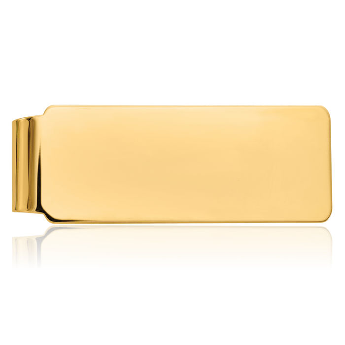 10K Solid Yellow Gold Mens Money Clip for Men