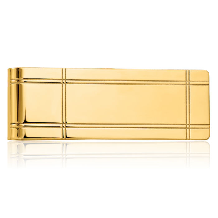 10K Solid Yellow Gold Mens Money Clip for Men