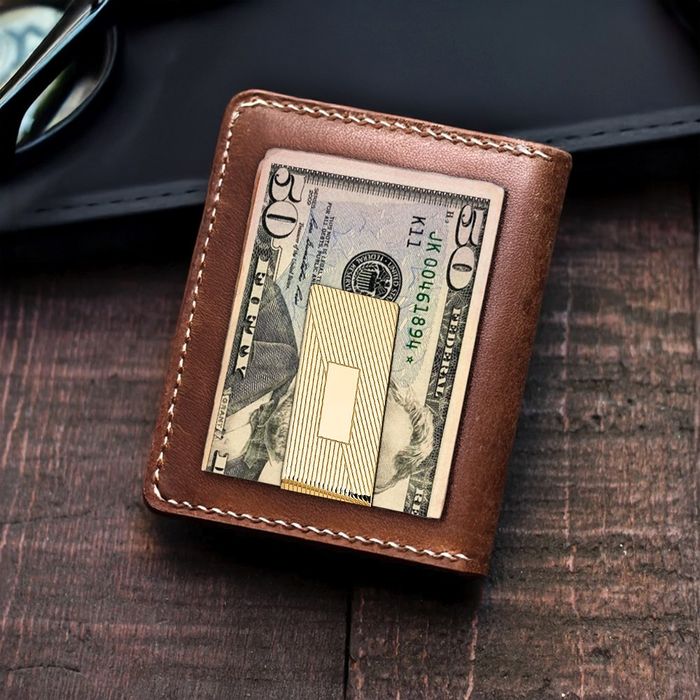 10K Solid Yellow Gold Mens Money Clip for Men