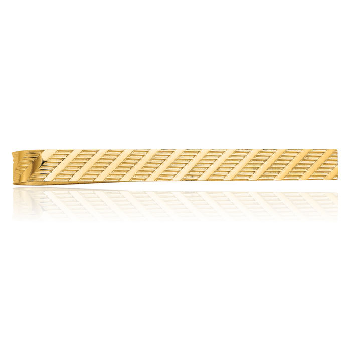 10K Solid Yellow Gold Mens Tie Clip Bar Tac