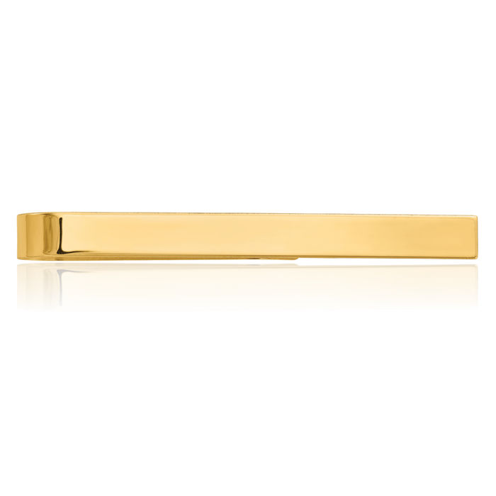 10K Solid Yellow Gold Mens Tie Clip Bar Tac