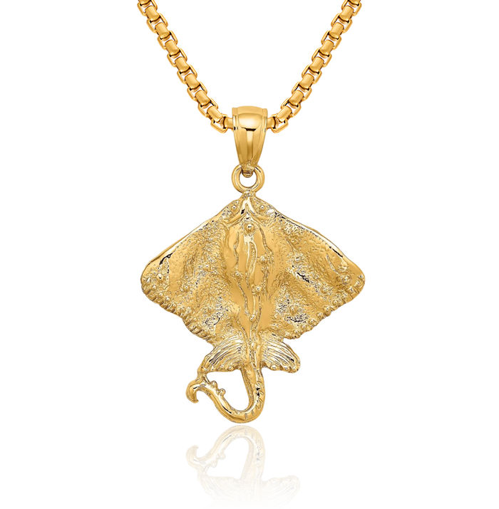 10K Solid Yellow Gold Necklace Chain Pendant Charm