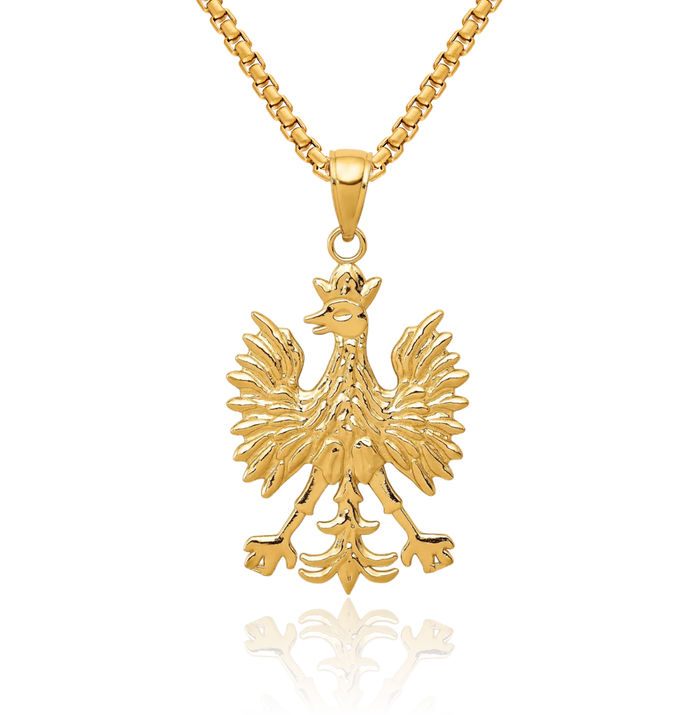 10K Solid Yellow Gold Phoenix Mythological Bird Necklace Chain Pendant Charm