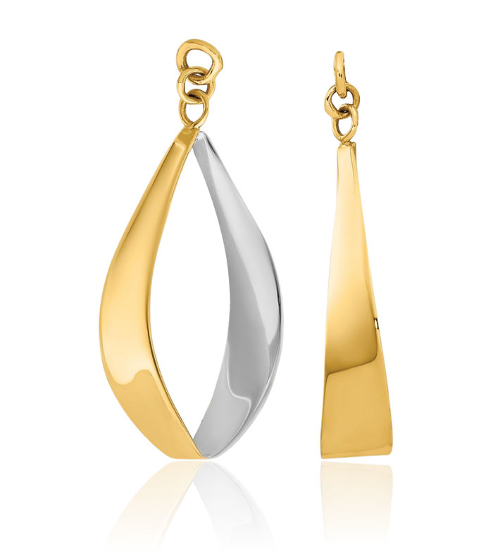 10K Solid Yellow Gold Reversible Dangle Earring Jackets for Studs