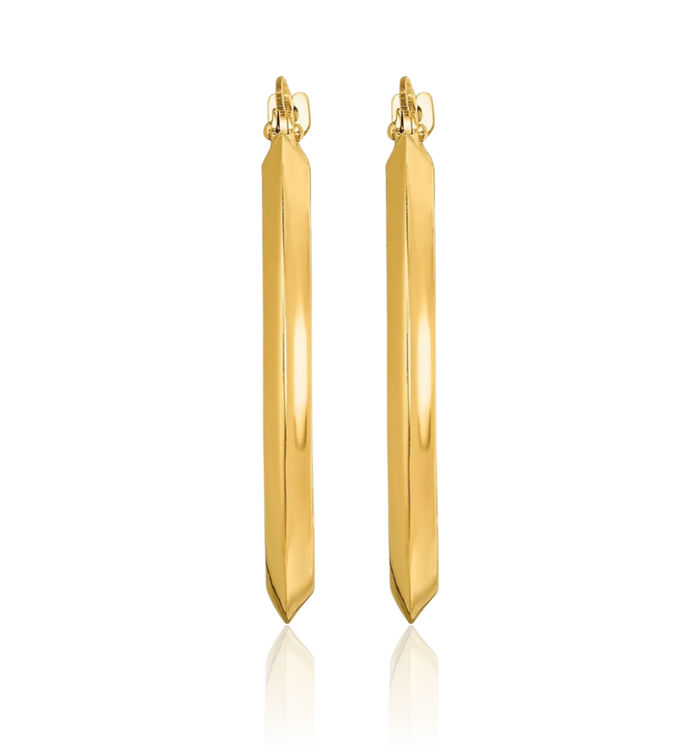 10K Solid Yellow Gold Round Medium Hoop Earrings