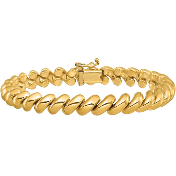 10K Solid Yellow Gold San Marco Chain Bracelet