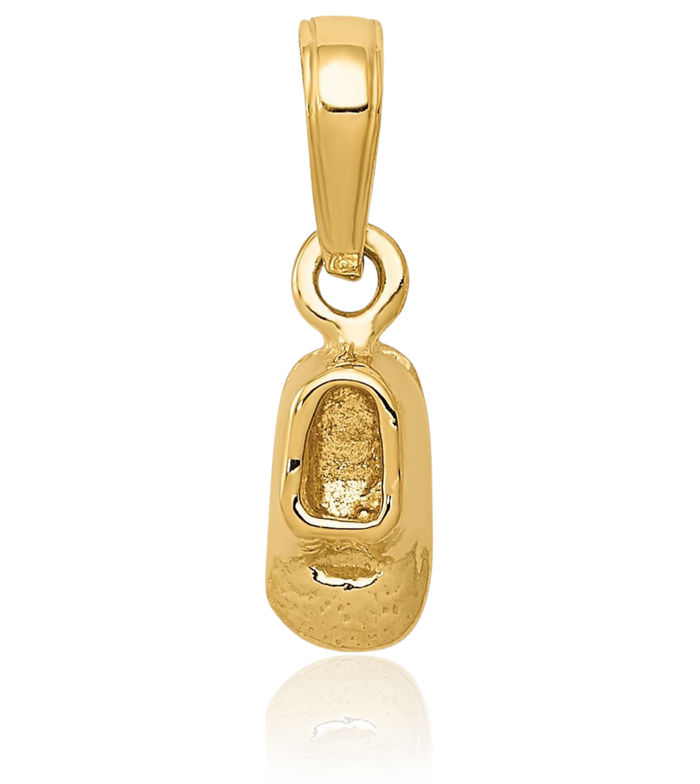 10K Solid Yellow Gold Shoe Necklace Chain Pendant Charm