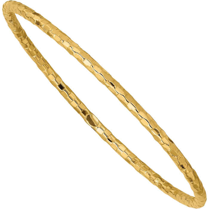 10K Solid Yellow Gold Slip On Bangle Bracelet