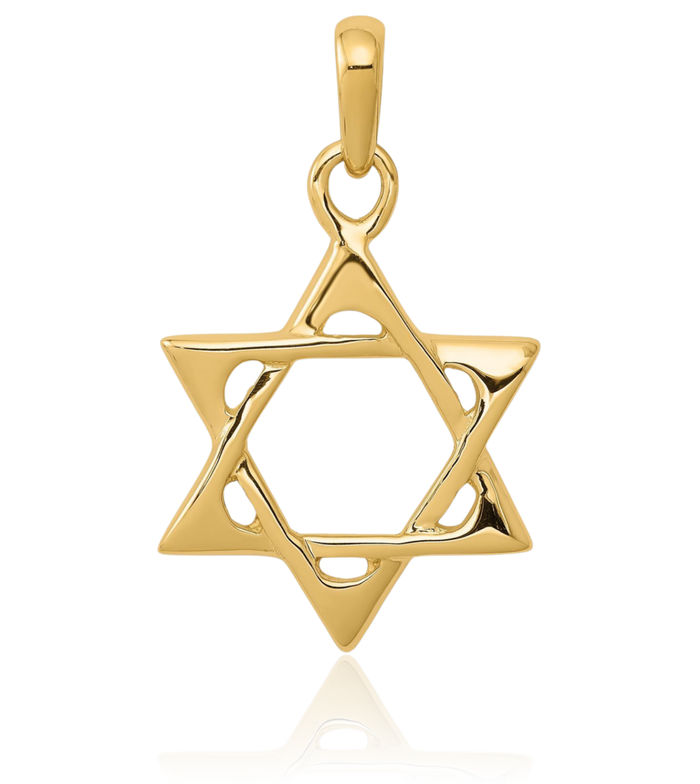 10K Solid Yellow Gold Star of David Jewish Magen Necklace Judaica Religious Chain Pendant Israel Charm