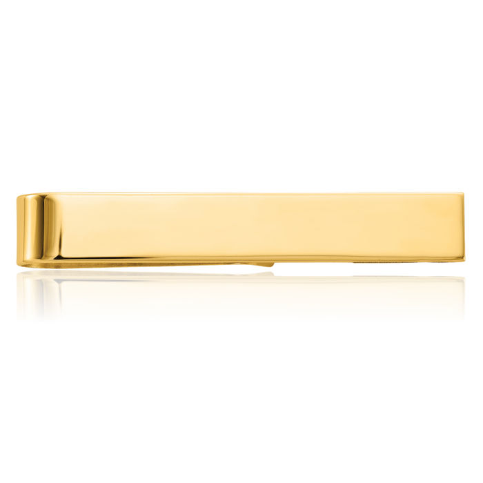 10K Solid Yellow Gold Tie Clip Bar Tac