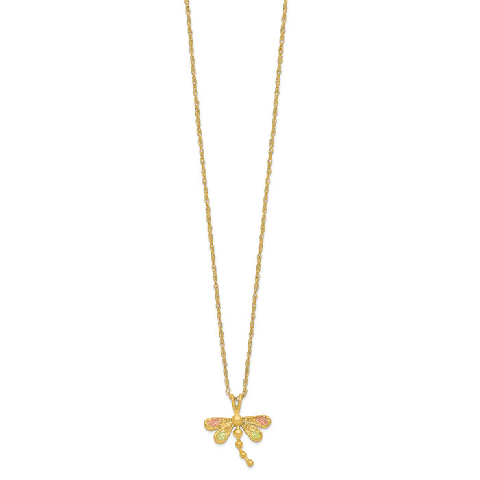 10K Real White and Yellow Gold Dragonfly cheapest Pendant