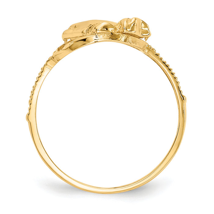 10K Solid Two Tone Gold Praying Hands Cross Ring - Picture 10 of 56