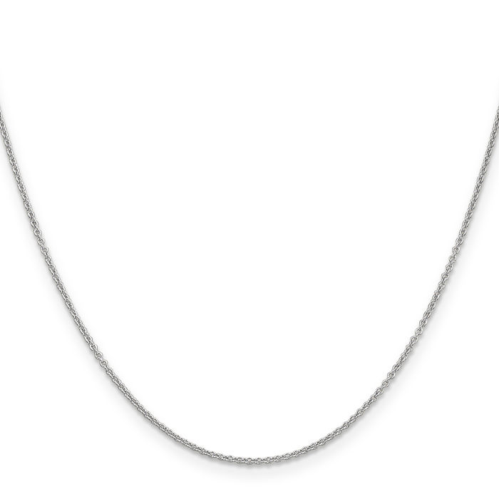 10K Solid White Gold 1.2mm Cable Rolo Link Chain Belcher Necklace