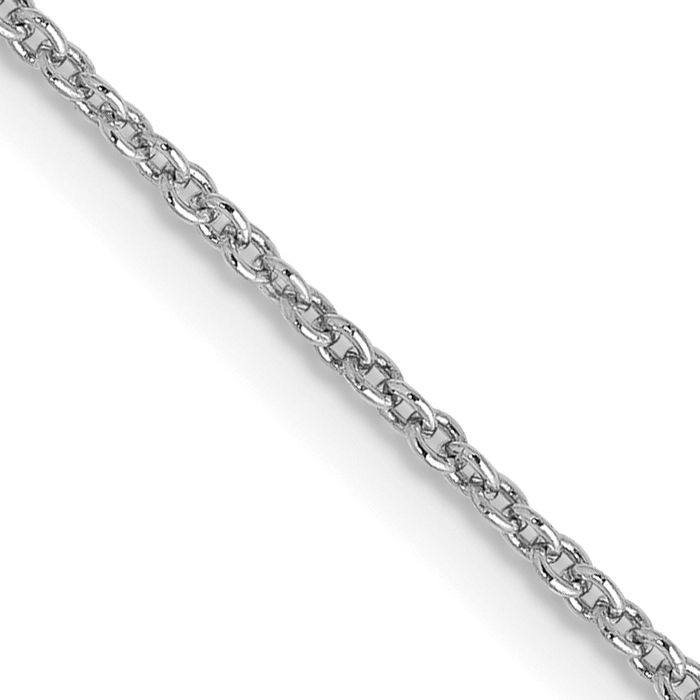 10K Solid White Gold 1.2mm Cable Rolo Link Chain Belcher Necklace