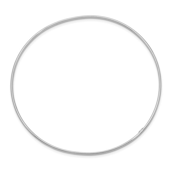 10K Solid White Gold 1.5mm Slip On Bangle Bracelet - Picture 10 of 12