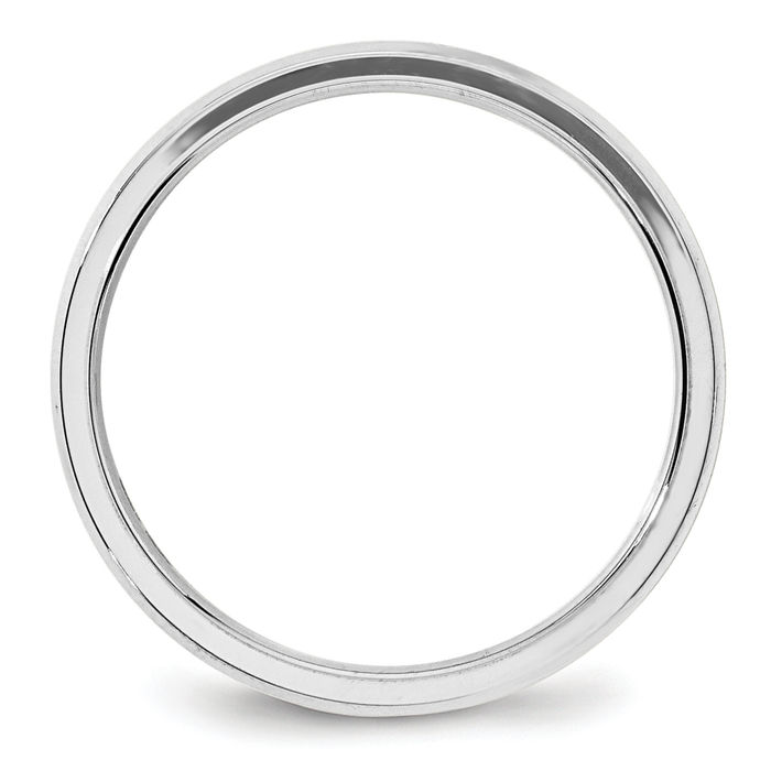 10K Solid White Gold 4mm Edge Comfort Fit Plain Classic Wedding Band Ring