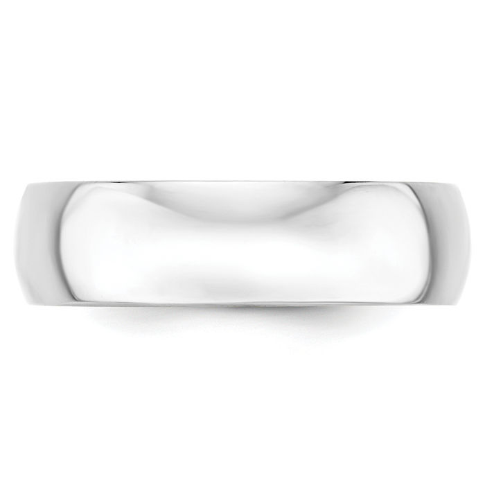 10K Solid White Gold 6mm Half Round Classic Wedding Ring - Picture 9 of 132