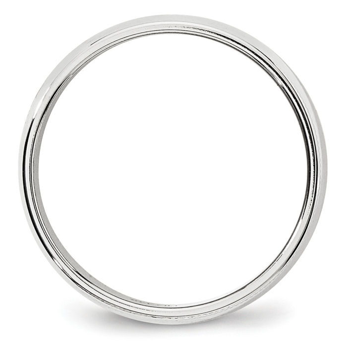10K Solid White Gold 6mm Milgrain Half Round Classic Wedding Ring - Picture 10 of 112