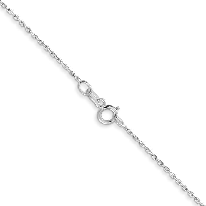 10K Solid White Gold 0.8mm Cable Rolo Link Chain Belcher Necklace