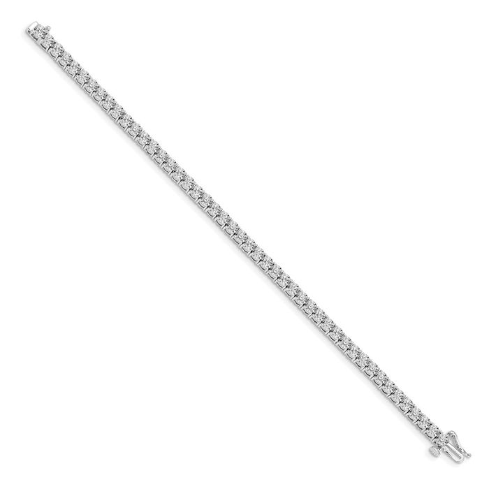 10K Solid White Gold Diamond Tennis Bracelet