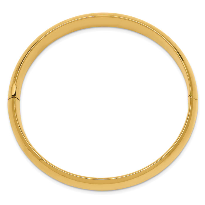 10K Solid Yellow Gold 11.11mm Bangle Bracelet