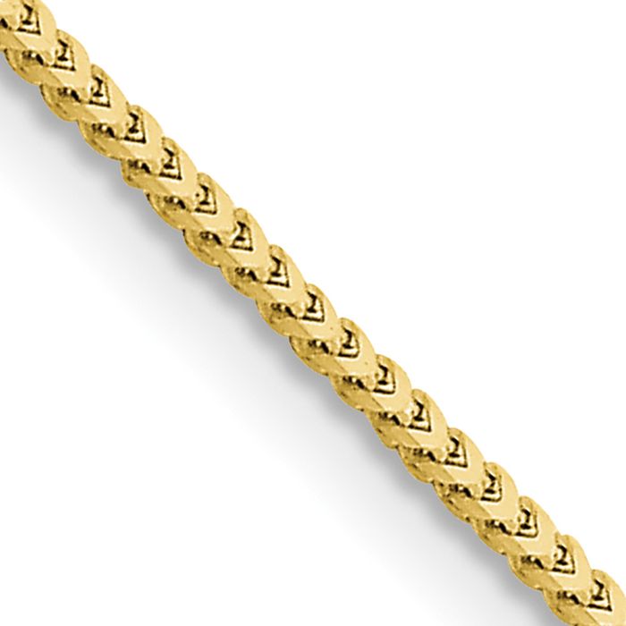 10K Solid Yellow Gold 1.5mm Franco Link Chain Necklace