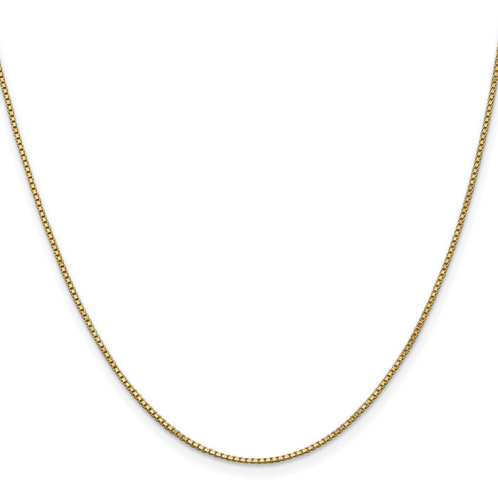 10K Solid Yellow Gold 1mm Box Link Chain Necklace