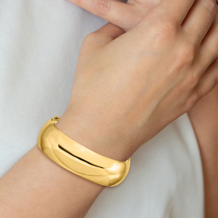 10K Solid Yellow Gold 20.65mm Bangle Bracelet