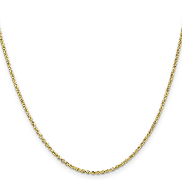 10K Solid Yellow Gold 1.8mm Forzantine Cable Rolo Link Chain Belcher Necklace