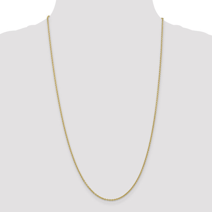 10K Solid Yellow Gold 1.8mm Forzantine Cable Rolo Link Chain Belcher Necklace