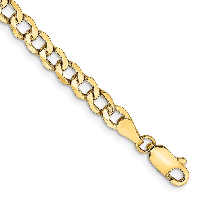 Brazalete de cadena de eslabones de 4,3 mm de oro amarillo macizo de 10K - Imagen 7 de 24