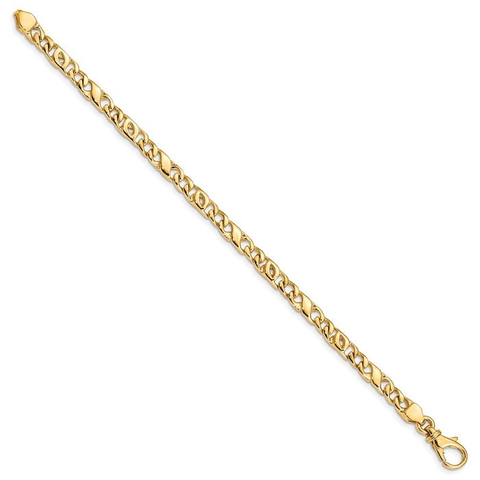 10K Solid Yellow Gold 4.8mm Link Chain Bracelet