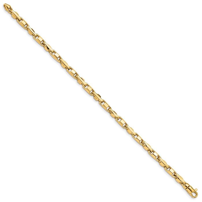 10K Solid Yellow Gold 4mm Link Chain Bracelet