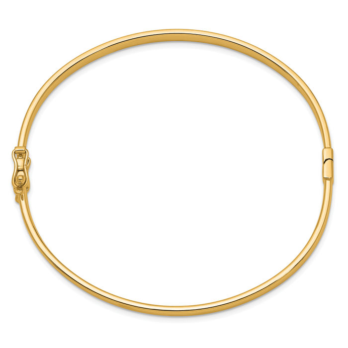 10K Solid Yellow Gold 4mm Bangle Bracelet