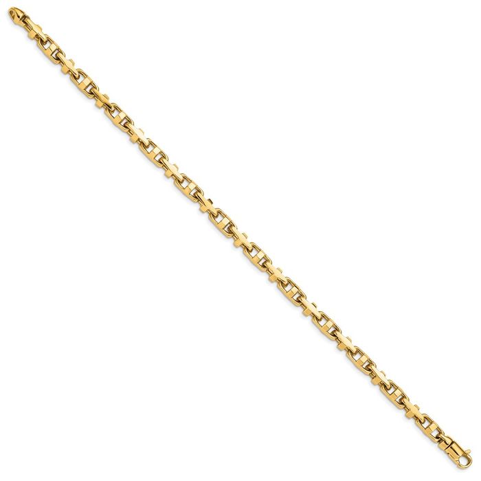 10K Solid Yellow Gold 5mm Curb Link Chain Bracelet