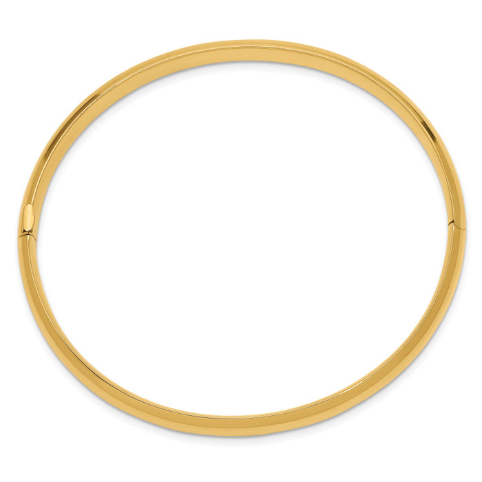 10K Solid Yellow Gold 6.35mm Bangle Bracelet