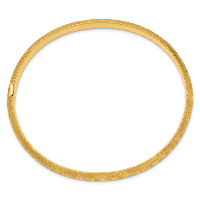 10K Solid Yellow Gold 6.35mm Bangle Bracelet