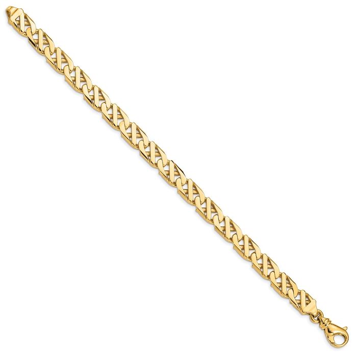 10K Solid Yellow Gold 7.9mm Link Chain Bracelet