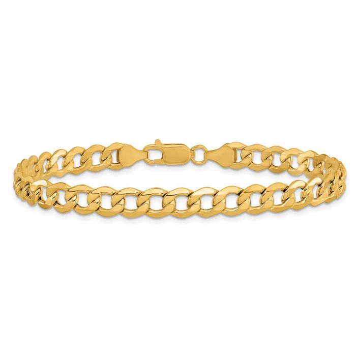 最終値下【Shihara】chain bracelet 0602 10K Solid Yellow Gold 7mm Curb Link Chain Bracelet | eBay