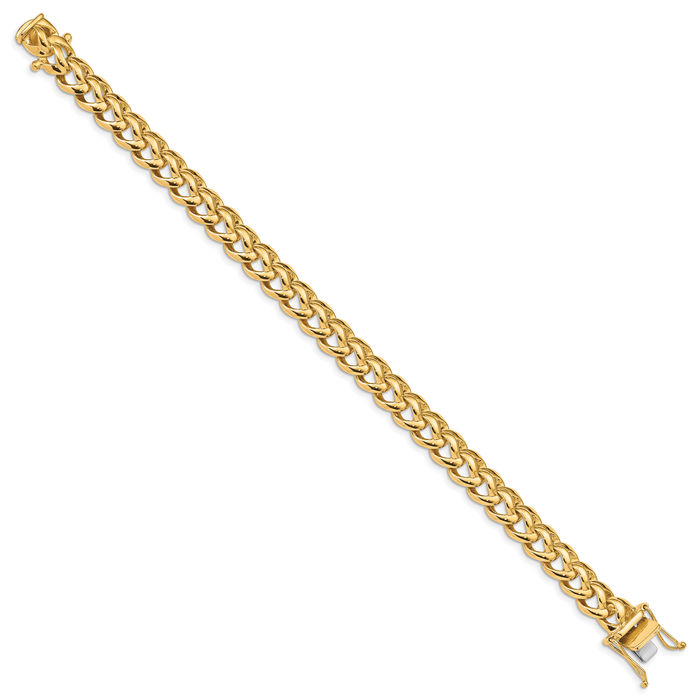 10K Solid Yellow Gold 8.6mm Link Chain Bracelet