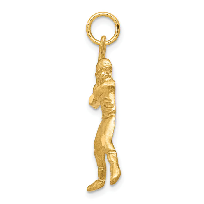 10K Solid Yellow Gold Baseball Necklace Softball Charm Sports Pendant