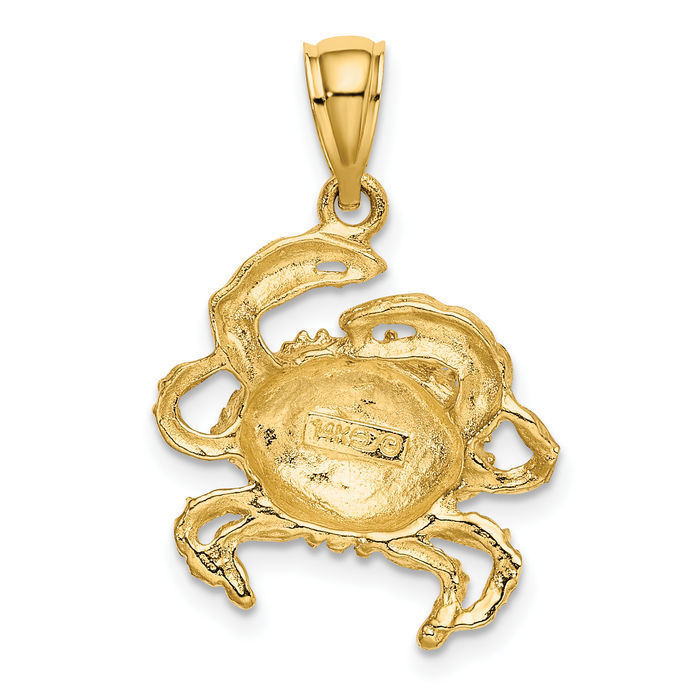 10K Solid Yellow Gold Crab Claw Necklace Chain Pendant Charm